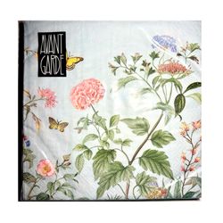 Servilleta Flores Celeste 33 x 33 cm 20 un.