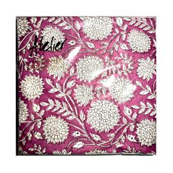 Servilleta Flores Morada 33 x 33 cm 20 un.