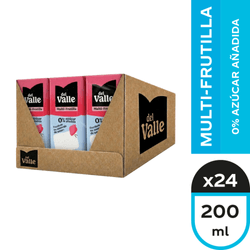 Caja 24 un. Néctar del Valle Frutilla sin Azúcar añadida 200 ml