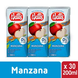 Caja 30 un. Néctar Watt's Light Manzana 200 ml