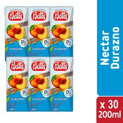 Caja 30 un. Néctar Watt's Light Durazno 200 ml