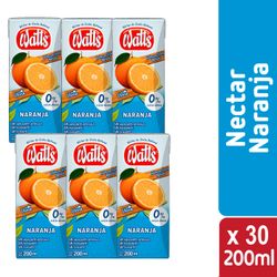 Caja 30 un. Néctar Watt's Light Naranja 200 ml