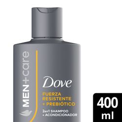 Shampoo Dove Men 2 en 1 Fuerza Resistente + Prebióticos 400 ml