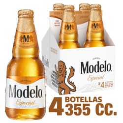 Pack 4 un. Cerveza Modelo botella 4.4°  355 cc