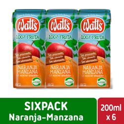 Pack 6 un. Jugo Watt's Naranja Manzana 200 ml