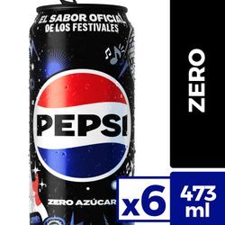 Pack 6 un. Bebida Pepsi Zero Lata 473 cc
