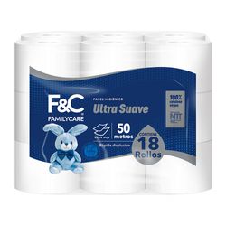 Papel Higiénico Family Care Doble Hoja 50 m 18 un.