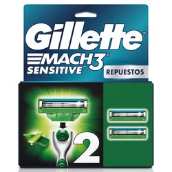 Repuestos Máquina de Afeitar Gillette Mach3 Sensitive 2 un.
