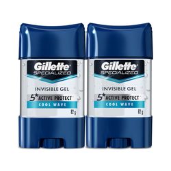 Pack Gel Antitranspirante Gillette Specialized Cool Wave 82 g 2 un.