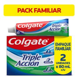 Pasta Dental Colgate Triple Acción 80 ml 2 un.
