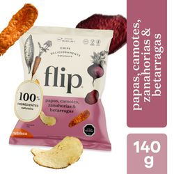 Chips Flip Papa, Camote, Zanahoria y Betarraga 140 g