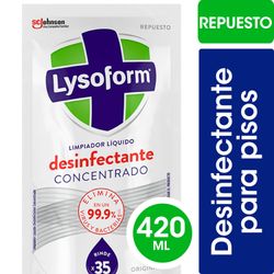 Limpiador de Pisos Lysoform Desinfectante Concentrado Original Repuesto 420 ml