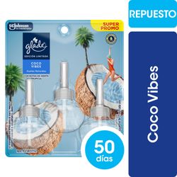 Aromatizante Glade Aceites Naturales Coco Repuesto 21 ml 3 un.