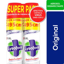 Pack 2 un. Desinfectante de Ambientes Lysoform Original en Aerosol 495 ml