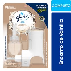 Desodorante Ambiental Glade Aceites Naturales Vainilla, Tropical Floral O Harmony Aparato + Repuesto 21 ml