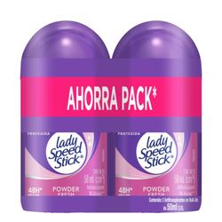 Pack 2 un. Desodorante Roll On Lady Speed Stick Powder Fresh 50 ml