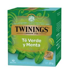 Té Verde y Menta Twinings 20 g 10 un.
