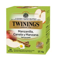 Infusión Aromatizada Twinings Manzanilla, Canela y Manzana 10 un.