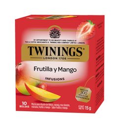 Infusión Aromatizada Twinings Frutilla y Mango 10 un.
