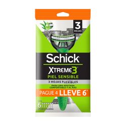 Máquina de Afeitar Schick Xtreme 3 Sensitive 6 un.