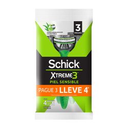 Máquina de Afeitar Schick Xtreme Piel Sensible 4 un.