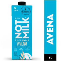 Bebida Vegetal NotMilk Super Simple Avena 4 Ingredientes 1 L