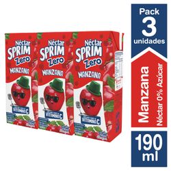 Pack 3 un. Néctar Sprim Zero Manzana 190 ml