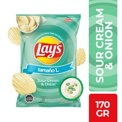 Papas Fritas Lay's Corte Americano Crema y Cebolla 180 g