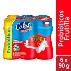 Pack 6 un. Bebida Láctea Calán Probióticos Frutilla 90 ml