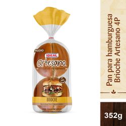 Pan de Hamburguesa Ideal Artesano Brioche 352 g 4 un.