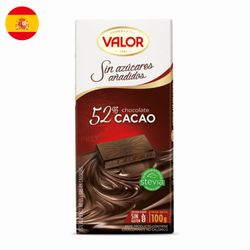 Chocolate Amargo Valor Sin Azúcar 52% Cacao 100 g