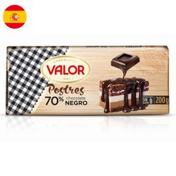 Cobertura para Postre Valor 70% Negro 200 g