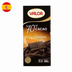 Chocolate Amargo Valor con Naranja 70% Cacao 100 g