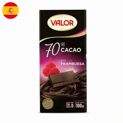 Chocolate Amargo Valor con Frambuesa 70% Cacao 100 g