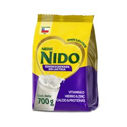 Leche Polvo Nido Semidescremada Sin Lactosa 700 g