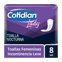 Toalla Higiénica Cotidian Lady Nocturna 8 un.