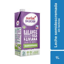 Leche Surlat Semidescremada Sin Lactosa 1 L