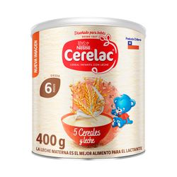 Cereal Infantil Cerelac 5 Cereales y Leche 400 g