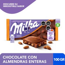 Chocolate Milka Relleno con Almendras Enteras 100 g