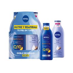 Pack Nivea Crema Corporal Soft Milk 400 ml + Q10 Reafirmante 400 ml