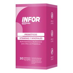 Infor Pro Kids Probióticos, Vitaminas y Minerales 30 Comprimidos