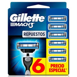 Repuestos Máquina de Afeitar Gillette Mach3 6 un.