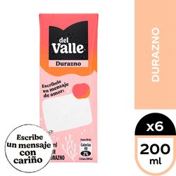 Pack 6 un. Néctar del Valle Durazno 200 cc