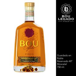 Pisco Bou 1929 Legado 40° Roble 750 cc