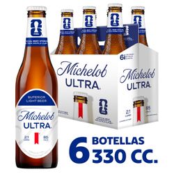 Pack 6 un. Cerveza Michelob Ultra 4.2° Botellín 330 cc