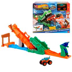 Hot Wheels  Pista Monster Trucks Derriba al Cocodrilo