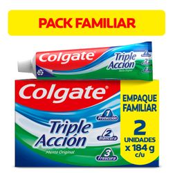 Pasta Dental Colgate Triple Acción Menta Original 189 g 2 un.