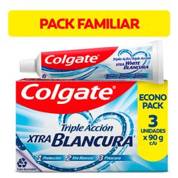 Pasta Dental Colgate Triple Acción Extra Blanco 90 g 3 un.
