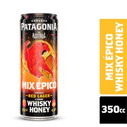 Cerveza Austral Patagonia Red Lager Sabor Whisky Honey 4.7° Lata 350 cc