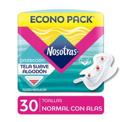 Toallas Higiénicas Nosotras Normal con Alas 30 un.